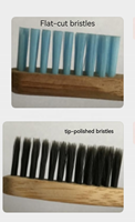 Échantillon Gratuit - Vente en Gros Personnalisée - Brosse à Dents en Bambou Noir Biodégradable et Écologique - Manche Rond - Brosse à Dents en Bambou au Charbon de Bois