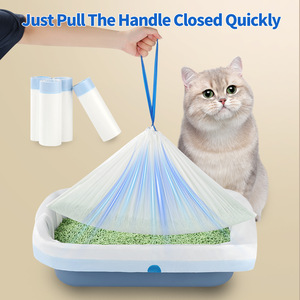 Sacchetti per lettiera usa e getta di alta qualità per uso domestico con coulisse, sacchetti per rifiuti di gatto, sacchetti igienici per deiezioni - Product Image 2