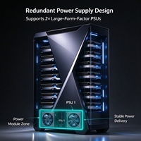 Boîtier de serveur IA 4U en rack, compatible avec plusieurs cartes GPU, pour station de travail d'apprentissage profond