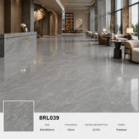 Carreaux de porcelaine aspect marbre gris 800x800mm Foshan Guangdong, brillants, polis, pleine masse, antidérapants, résistants à l'usure, pour sol d'appartement