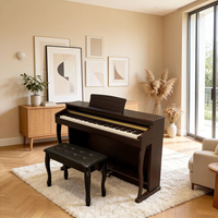 High-End Upright Digital Piano 88-Key Beffa Hammer Action Multilayered Soundboard 3 Pedals Case Professional Style DEMAN