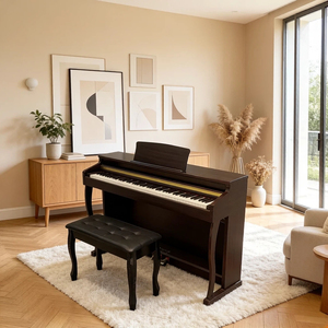 <span class=keywords><strong>Piano</strong></span> numérique droit haut de gamme 88 touches, mécanique à marteaux Beffa, planche sonore multicouche, 3 pédales, étui, style professionnel DEMAN - Product Image 1
