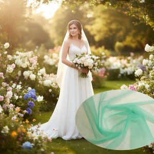 Tessuto in Tulle Verde Acqua Ilan 150x200cm Accessorio per Abito da Sposa - Product Image 2