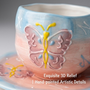 Tasses à café en porcelaine peintes à la main coréennes, tasses à lait, mug en céramique, passe au micro-ondes et au lave-vaisselle, pour cadeau, pâtisserie, gâteau d'anniversaire - Product Image 3