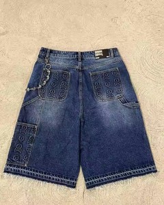 Jean en denim gaufré à double genou gaufré au soleil 3D personnalisé pour hommes short style <span class=keywords><strong>cargo</strong></span> du fabricant OEM avec impression numérique - Product Image 4
