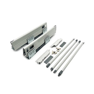 Système de tiroirs de rangement moderne en fer pour cuisine et salle de bain, à extension complète, avec panneau latéral double, réglable pour glissière inférieure - Product Image 4