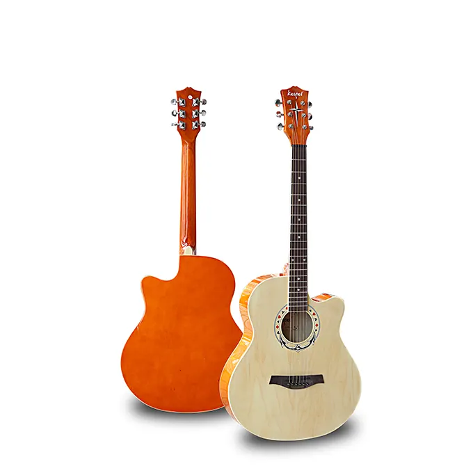 Wholesale cheap 40 inch single board folk guitar full basswood rosewood fingerboard adult acoustic guitar top single