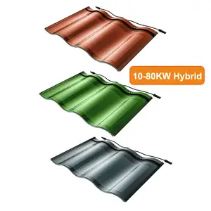 home use thin film double glass curved solar cell flat roof structure roof tile solar panel home solar system solar roof tiles