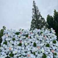 Mur de fleurs artificielles en soie rose champagne et hortensia, le plus vendu et le moins cher, pour la décoration de scène d'événements et de mariages