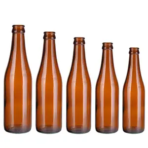 Factory price custom amber 330ml 500ml 640ml glass craft beer bottle