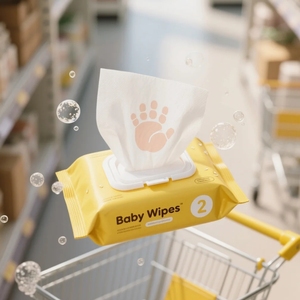 Lingettes pour bébé non tissées bio Pamper en gros, paquet de 80 pièces, non parfumées, marque privée pour les soins de la peau sensible - Product Image 2