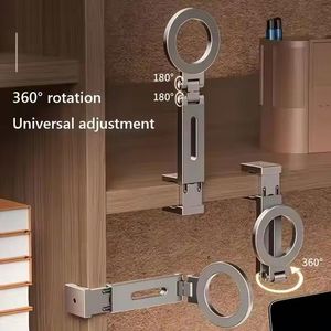 Magnetic Portable Travel Mobile Phone Holder Foldable and Retractable 360-degree <b>Rotation</b> Multi Function Metal Car Phone Holder - Product Image 3