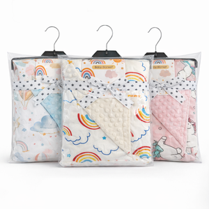 Babydecke mit Regenbogen-Druck, Neutrale Kinderzimmerdecke, Weiche Sensorische Beruhigungsdecke, Kleinkind-Pucktuch, GRS OEKO TEX Fabrik - Product Image 1