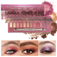 Nouvelle Arrivée Maquillage des Yeux Palette de Fards à Paupières 12 Couleurs Rose Doux Teinte Fleur de Cerisier Fini Mat Scintillant Multichrome