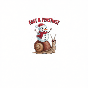 T-shirt à manches longues unisexe en coton Fast & Frostiest Christmas Snail Snowman - Product Image 2