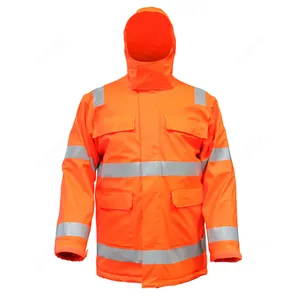 EN 14116 / EN 20471 produk multinasional jaket antiair tahan api 3 dalam 1 pakaian kerja jaket keselamatan Hi Vis Fr