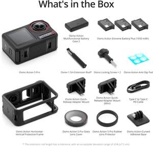 กล้องแอ็คชั่น <span class=keywords><strong>Osmo</strong></span> 5 Pro ADVENTURE Combo <span class=keywords><strong>4K</strong></span> แอ็คชั่นพร้อมเซนเซอร์1/1 3 "การมองเห็นในเวลากลางคืน12ชั่วโมงและแบตเตอรี่3ก้อน - Product Image 5
