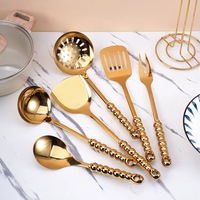 Ensemble d'ustensiles de cuisine en céramique perlée avec support, idéal pour la vente en gros et les cadeaux promotionnels