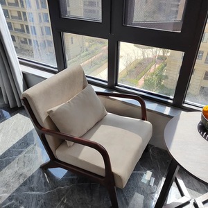 Modern Style One-Seater Indoor Wooden Armchair with PU Easy Assembly <strong>Reading</strong> <strong>Chair</strong> for Home Bedroom Dining or Office Use - Product Image 5
