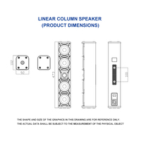 Haut-parleur colonne de conférence Ipalead M-304A noir, enceinte murale Line Array pour salle de réunion