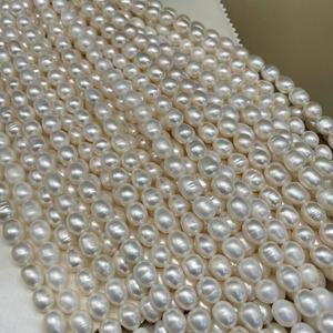 Bán buôn hầu hết các chi phí-hiệu quả 6 mét gần Vòng AA + nước ngọt Loose ngọc trai tự nhiên nuôi cấy vòng trắng làm bằng pha lê - Product Image 1