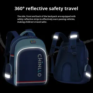 Mochila Escolar Primaria al por Mayor, Fuente de Comercio Exterior, Estilo Británico Noble, Mochila con Protección de Columna Vertebral y Reducción de Carga - Product Image 4