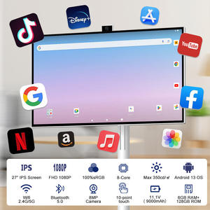 Écran LCD TV intelligent tactile de 21,5 pouces, moniteur portable, support de sol mobile sans fil, blanc, HD1080 1080p Full HD pour utilisation en hôtel - Product Image 5