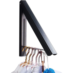 <strong>Wall</strong> <strong>Hung</strong> Aluminum Foldable Clothes Airer <strong>Drying</strong> <strong>Rack</strong> Laundry Hanger for Indoor Outdoor Home - Product Image 1
