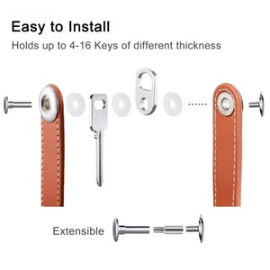 Organizador de llaveros de cuero genuino compacto inteligente popular para llaves Llaveros de cuero <span class=keywords><strong>Premium</strong></span>