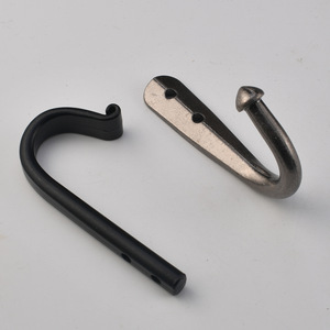 Zinc Alloy Coat Hooks Black And Antique Silver Slip Hook For Cabinet <b>Wardrobe</b> Furniture Hardware Accessories - Product Image 3