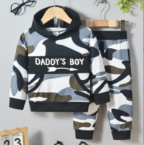 Ensemble de Vêtements Camouflage pour Bébés Garçons, Hauts à Capuche à Manches Longues et Imprimé Camo, Tenue Décontractée Printemps Automne pour Bébés Garçons - Product Image 1