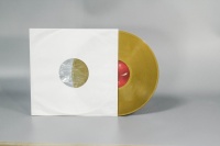 Disque vinyle vierge doré, pressage de disques vinyles avec pochette blanche
