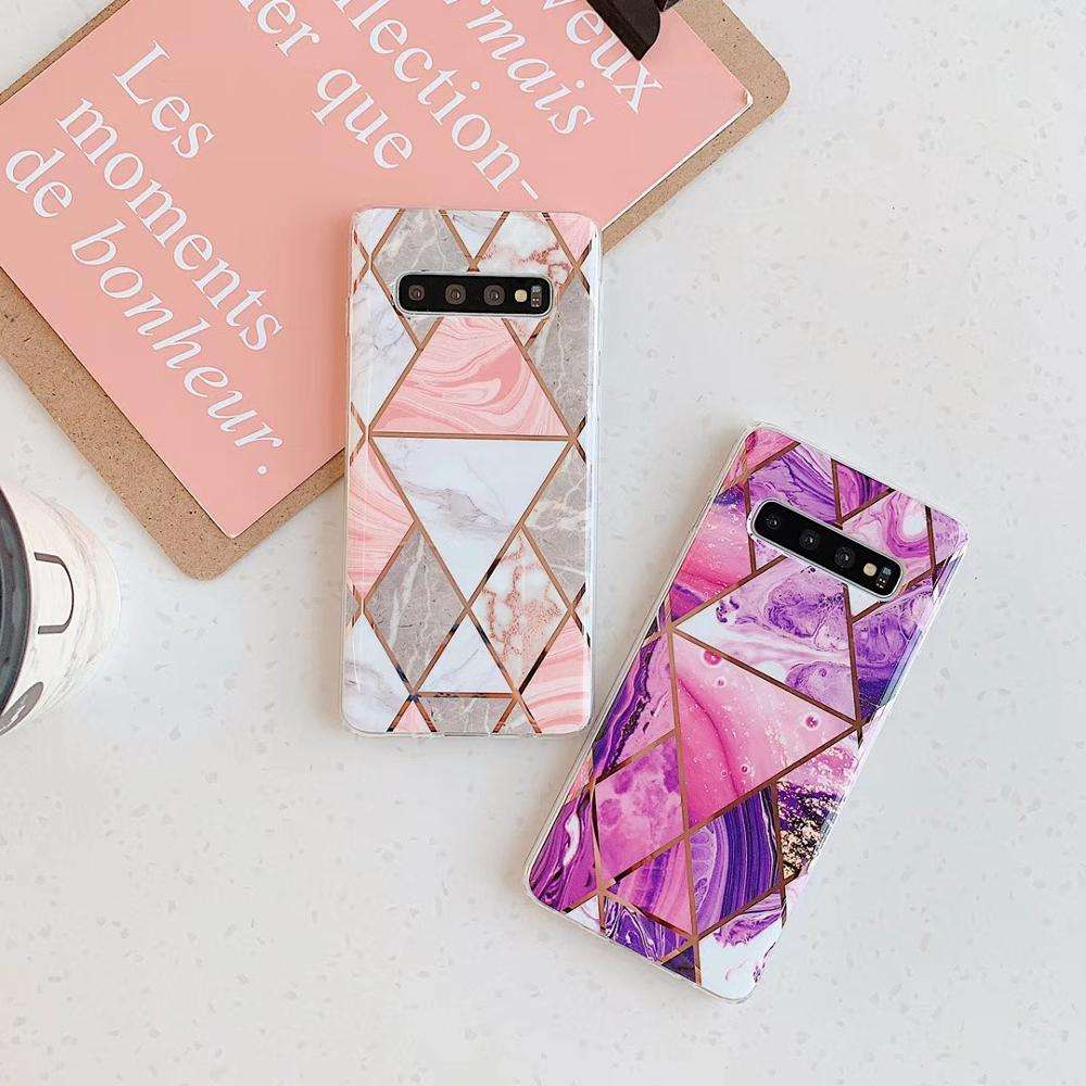 Simple Gold Geometric Marble Phone Case for Samsung Galaxy S10e