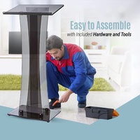 Pupitres en acrylique pour églises, podiums de présentation portables professionnels avec une large surface de lecture pour restaurants et mariages