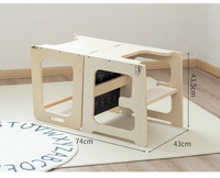 Tabouret d'apprentissage pour enfants en bois massif accoudoir échelle de toilette cadre de marche surélevé pour le lavage des mains utilisation de chaussures/vêtements pour la cuisine