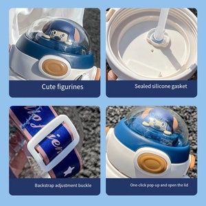 C319 Creative per bambini paglia portatile 1100Ml cinturino in plastica per bere all'aperto orso latte acqua tazza cartone animato bambola bottiglia d'acqua - Product Image 4