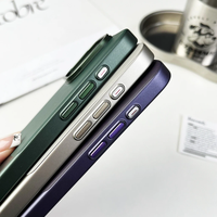 Étui de téléphone portable en flanelle de luxe, ultra fin, mat, anti-chute, avec protection d'objectif en métal pour iPhone 16 15 14 13 12 Pro Max