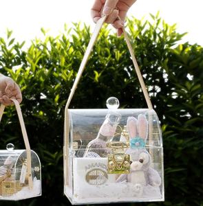 Lujo hueco cuadrado claro acrílico mujer noche embrague playa caja de almacenamiento bolsa con correa - Product Image 3