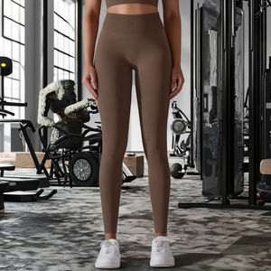 Leggings Deportivos de Yoga para Mujer, de Alta Calidad, de Nylon, con Efecto Levanta Glúteos, Sin Costuras, de Cintura Alta, Ajustados, Sexys, Gruesos, con Patrón Sólido, Ligeros - Product Image 3