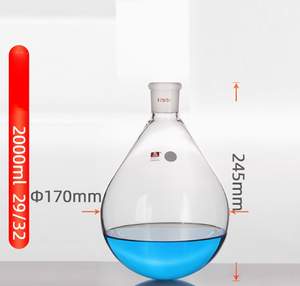 Frascos DE RECUPERACIÓN DE 2000ml Vidrio de borosilicato de pared pesada para frascos de recuperación de laboratorio químico Frasco de ebullición tipo berenjena - Product Image 4