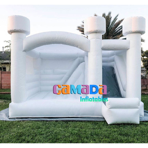 Trắng nhà bị trả lại Inflatable đám cưới màu trắng <span class=keywords><strong>bouncy</strong></span> lâu đài bên thuê nhà <span class=keywords><strong>bouncy</strong></span> với Slide - Product Image 2