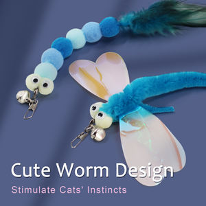 SONGWAY Kedi Oyuncak Seti Mavi Seri Geri Çekilebilir Tüy Oyuncaklar <span class=keywords><strong>6</strong></span> Yedek Kedi Oyuncak Zili Kızdırma Oyuncağı - Product Image 4