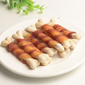 Venta al por mayor de fábrica, golosinas dentales personalizadas para perros, pollo, pato y hueso de almidón, golosinas secas para perros, bocadillos, comida para masticar para perros OEM ODM - Product Image 2