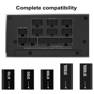 Cable de Alimentación para <span class=keywords><strong>Corsair</strong></span> ATX3.1 Tipo 5 MB 24Pin ATX CPU 8Pin GPU 8Pin SATA IDE Molex para SF750 SF850 SF1000 SFX PSU - Product Image 6