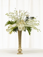 Vas emas Aluminium kualitas Premium untuk dekorasi dalam dan luar ruangan vas dekorasi pernikahan logam untuk penataan bunga