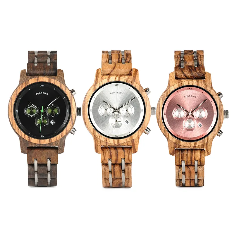 BOBO BIRD Custom Friend and Lover Logo Design Elegance Quartz Wood Watch Unique Couple Watch