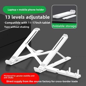 Supporto Pieghevole <span class=keywords><strong>Portatile</strong></span> per Laptop e Notebook, Regolabile in Altezza, Dissipazione del Calore, Supporto per <span class=keywords><strong>Tablet</strong></span> con Porta Telefono - Product Image 5
