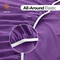 Draps en tissu de bambou et polyester, ensemble de draps rafraîchissants pour lit Queen, draps et taies d'oreiller d'hôtel, 4 pièces, poches profondes de 16 pouces