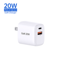Charger Tipe C 20W PD Pengisian Cepat 18W USB A Tipe C Gan Charger Adapter untuk Samsung iPad iPhone Pengisi Daya Cepat Charger Tipe C