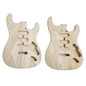 Unfinished ST Bodies 2PC Swamp Ash Wood Replacement Body Un-painting Guitar Bodies